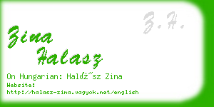 zina halasz business card